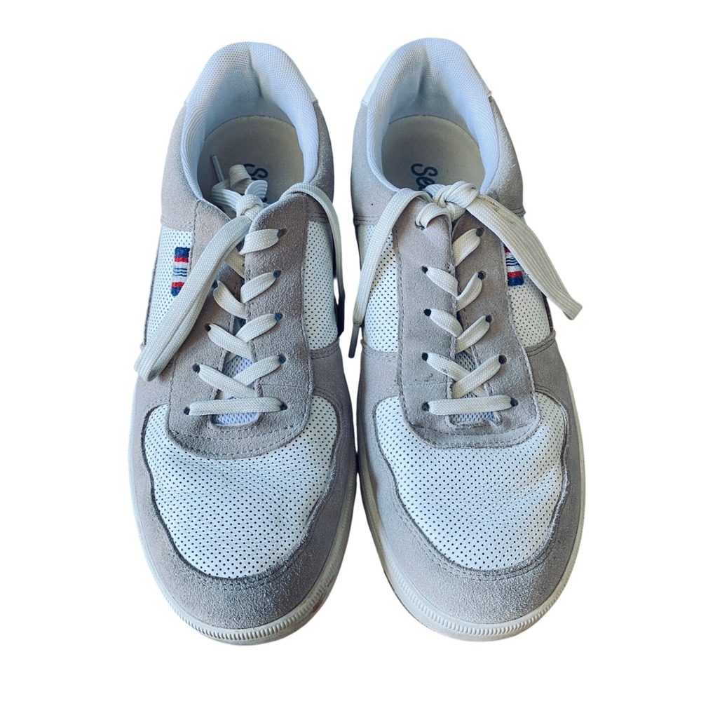 SeaVees Cardinal Sneaker Mens‎ 9 Leather Suede Beige White Casual Lace Up